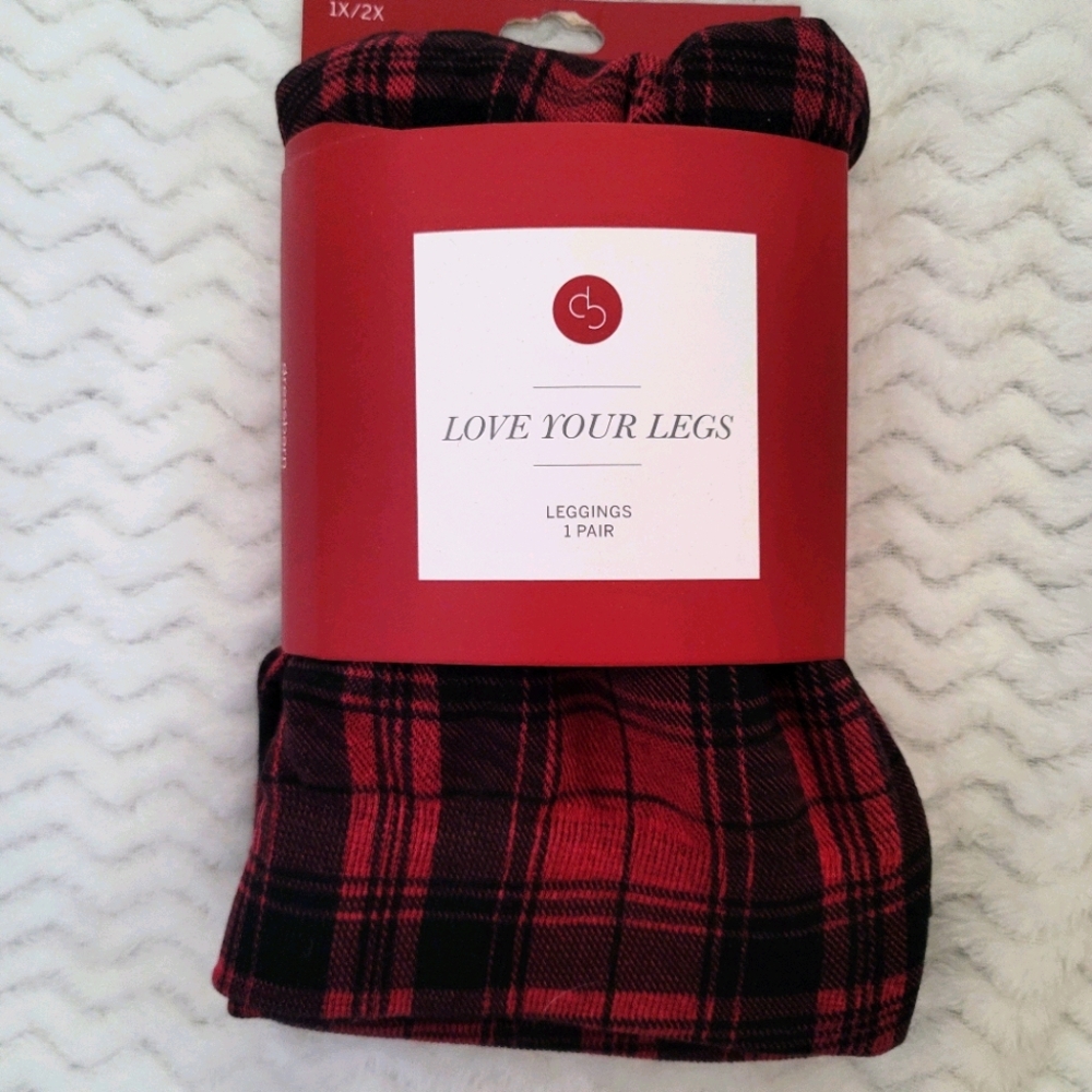 Dress Barn Love Your Legs Plaid Leggins. Sz 1X/2X
